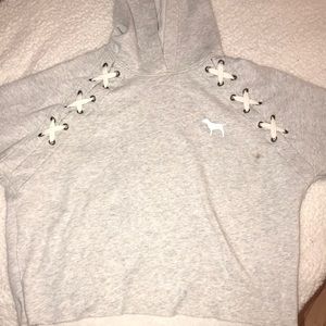 pink cropped sweatshirt